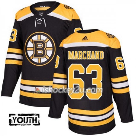 Børn NHL Boston Bruins Trøje Brad Marchand 63 Adidas 2017-2018 Sort Authentic